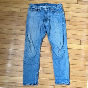 Levis 512 Slim Taper Jeans Mens 34x32 Light Wash Blue Denim Pants 512